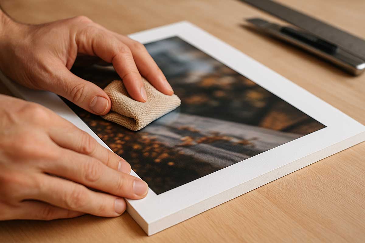 Mounting Photo onto Foam Board by Hand