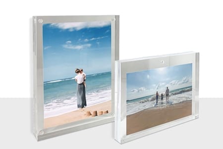 pair of acrylic photo frames
