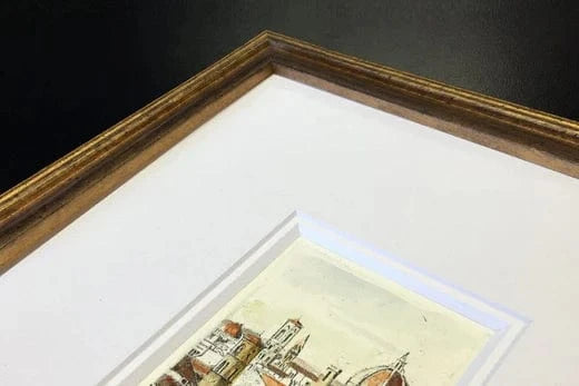 framed print with a mat board
