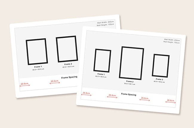 picture wall space hanging calculator