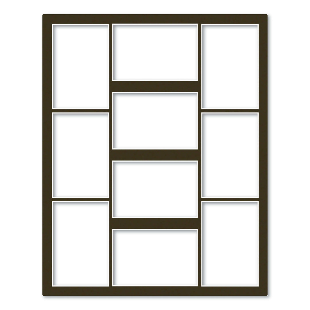 10 Window (4x6in) Collage Photo Mat Board Chocolate Acid-Free Mat Board from our Custom Cut Mat Boards collection by Profile Products (Australia) Pty Ltd
