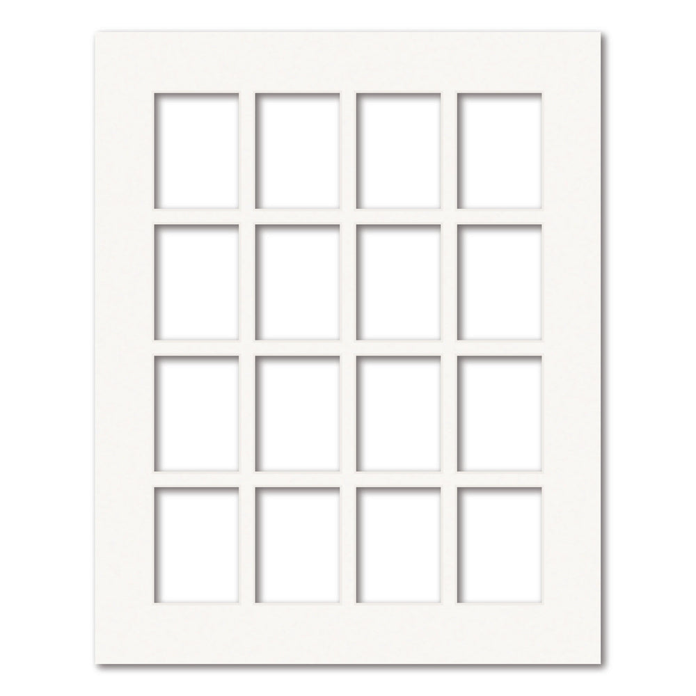 16 Window (3x4in) Collage Photo Mat Board Ice White Acid-Free Mat Board from our Mat Boards collection by Profile Products (Australia) Pty Ltd