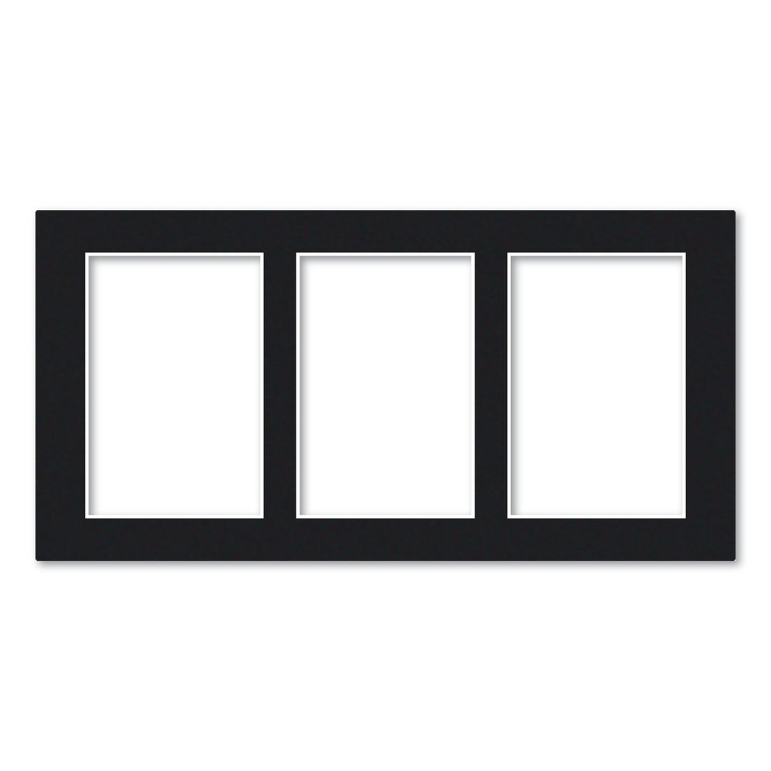 3 Window (4x6in) Collage Photo Mat Board Black Acid-Free Mat Board from our Mat Boards collection by Profile Products (Australia) Pty Ltd