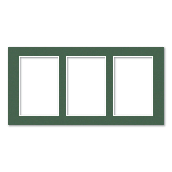 3 Window (4x6in) Collage Photo Mat Board Federation Green Acid-Free Mat Board from our Mat Boards collection by Profile Products (Australia) Pty Ltd