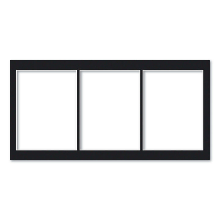 3 Window (6x8in) Collage Photo Mat Board Black Acid-Free Mat Board from our Mat Boards collection by Profile Products (Australia) Pty Ltd