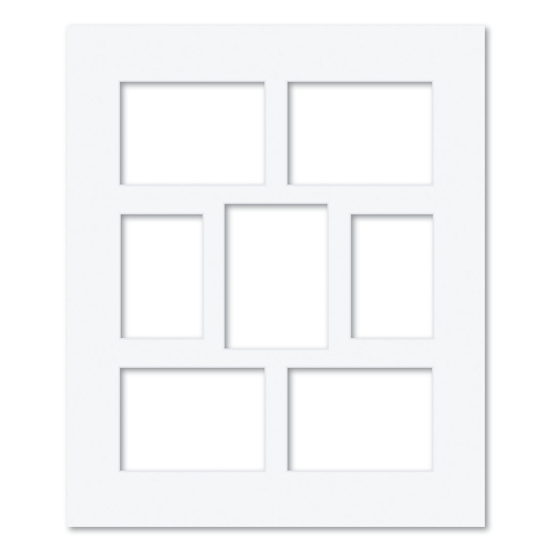 7 Window (4x6 & 5x7in) Collage Photo Mat Board Ultimate White Acid-Free Mat Board from our Mat Boards collection by Profile Products (Australia) Pty Ltd