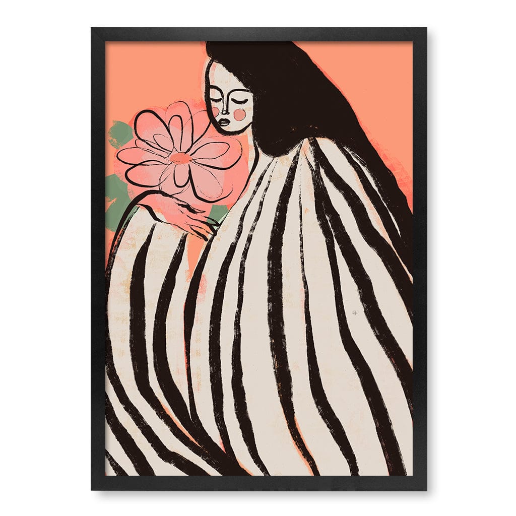 A Silent Moment Peach Modern Wall Art Print A4 (21 x 29.7cm) / Matte Black Frame / No Border from our Australian Made Framed Wall Art, Prints & Posters collection by Profile Products (Australia) Pty Ltd