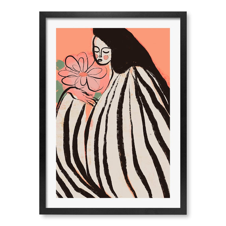 A Silent Moment Peach Modern Wall Art Print A4 (21 x 29.7cm) / Matte Black Frame / White Border from our Australian Made Framed Wall Art, Prints & Posters collection by Profile Products (Australia) Pty Ltd