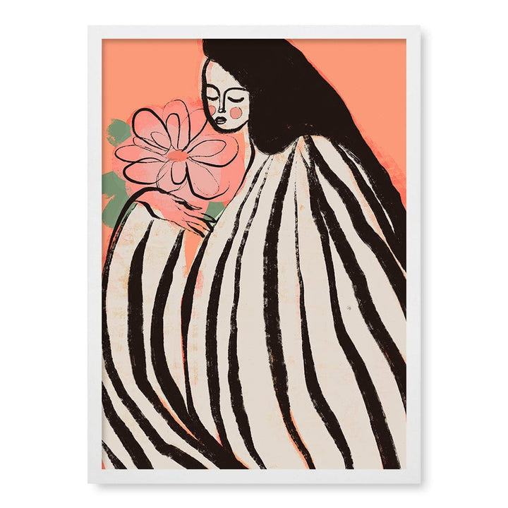 A Silent Moment Peach Modern Wall Art Print A4 (21 x 29.7cm) / Matte White Frame / No Border from our Australian Made Framed Wall Art, Prints & Posters collection by Profile Products (Australia) Pty Ltd