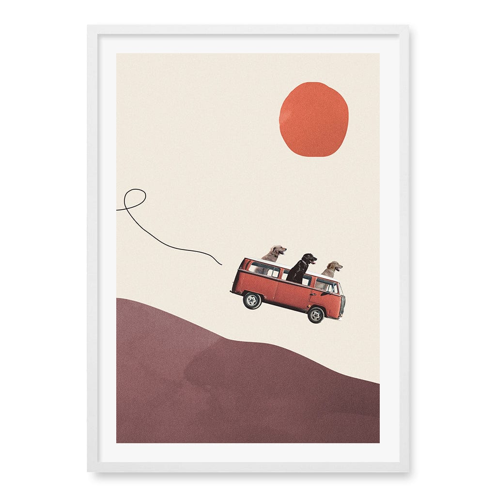 Adventure Journey Kids Wall Art Print A1 (59.4 x 84.1cm) / Matte White Frame / White Border from our Australian Made Framed Wall Art, Prints & Posters collection by Profile Products (Australia) Pty Ltd