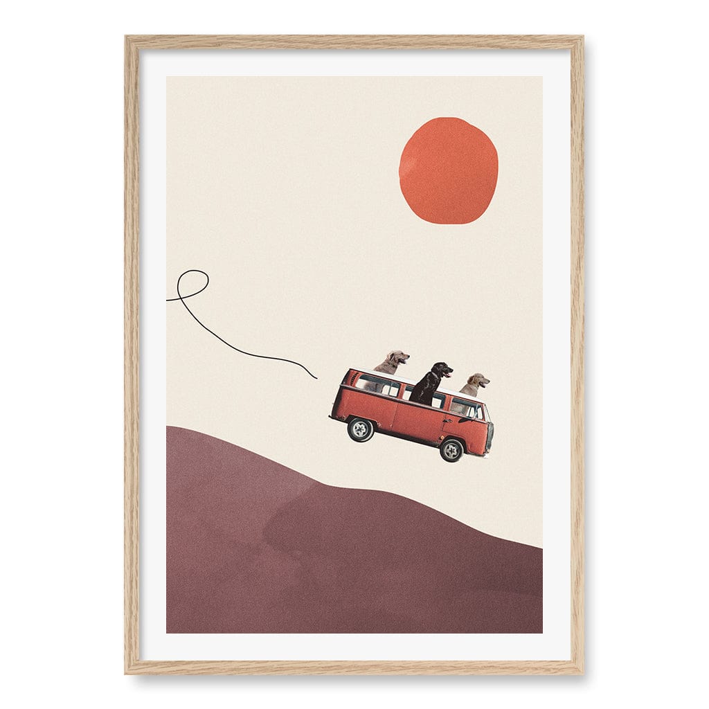 Adventure Journey Kids Wall Art Print A1 (59.4 x 84.1cm) / Natural Oak Frame / White Border from our Australian Made Framed Wall Art, Prints & Posters collection by Profile Products (Australia) Pty Ltd