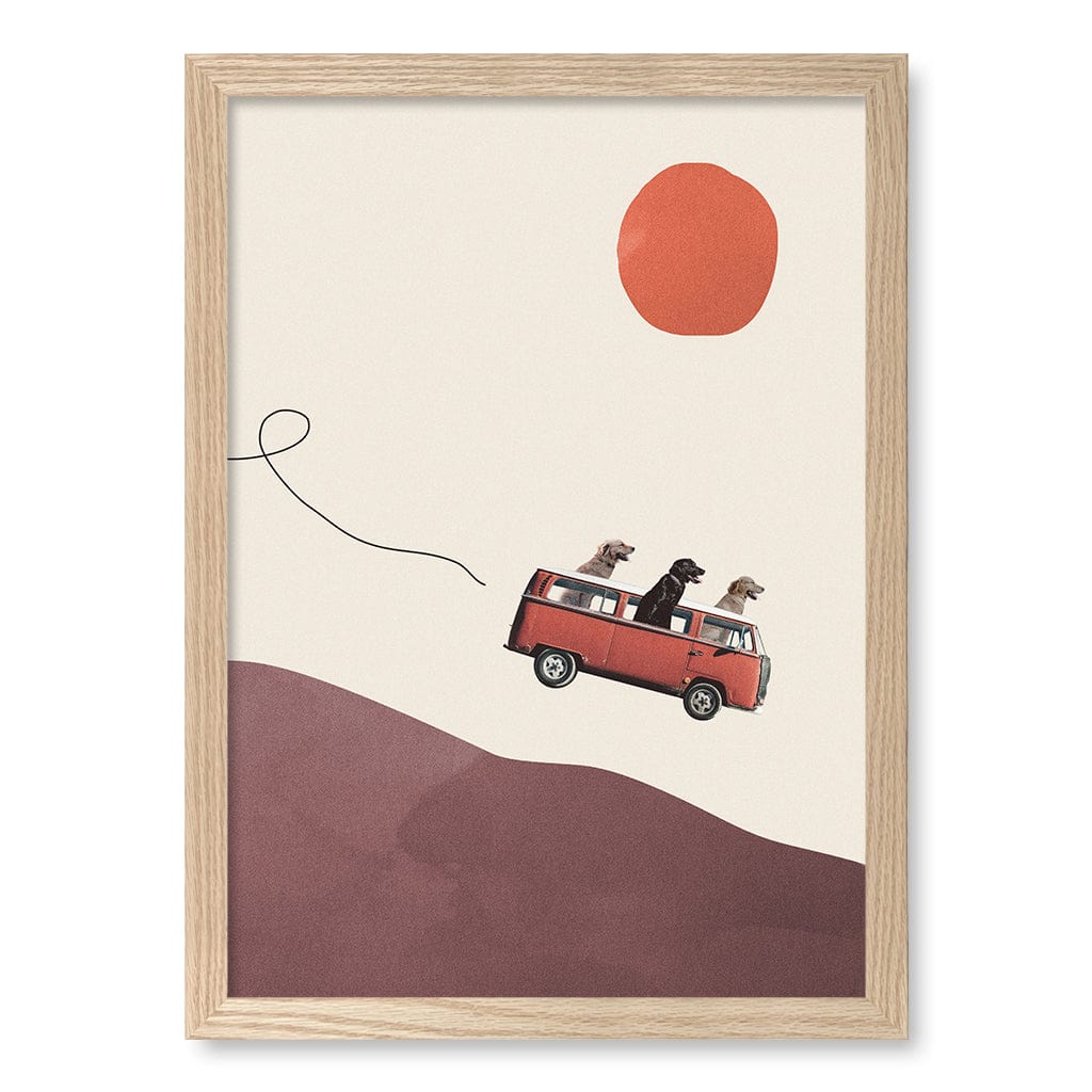 Adventure Journey Kids Wall Art Print A3 (29.7 x 42cm) / Natural Oak Frame / No Border from our Australian Made Framed Wall Art, Prints & Posters collection by Profile Products (Australia) Pty Ltd