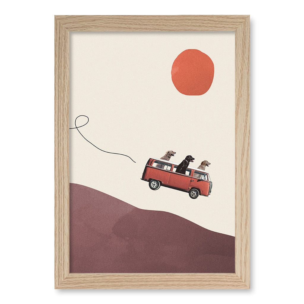 Adventure Journey Kids Wall Art Print A4 (21 x 29.7cm) / Natural Oak Frame / No Border from our Australian Made Framed Wall Art, Prints & Posters collection by Profile Products (Australia) Pty Ltd