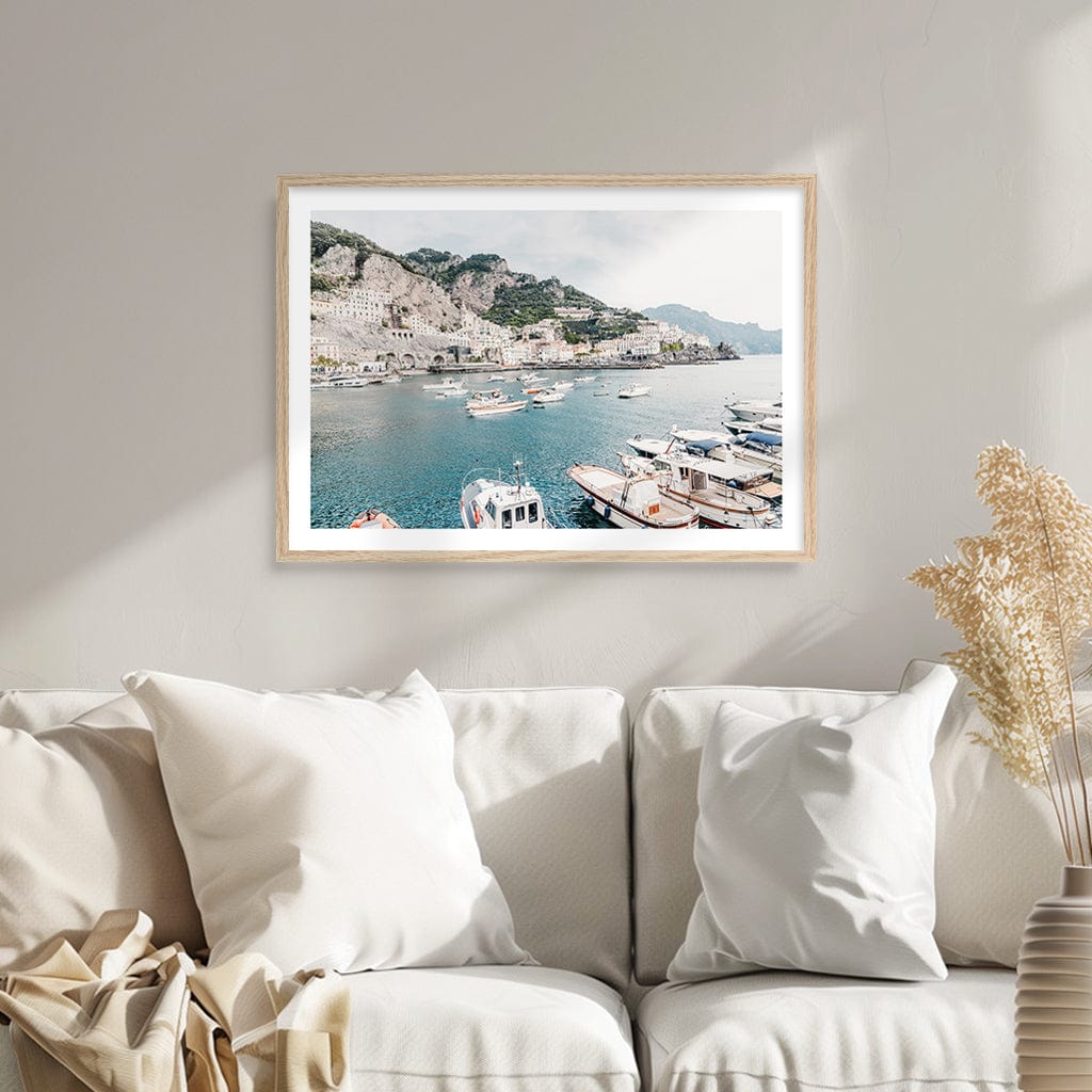 Amalfi Coast With Boats 2 Modern Wall Art Print from our Australian Made Framed Wall Art, Prints & Posters collection by Profile Products (Australia) Pty Ltd