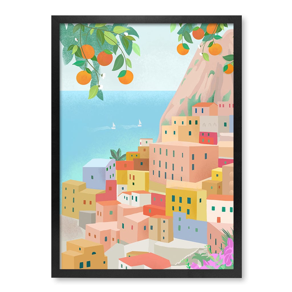 Amalfi Modern Wall Art Print by Petra Lizde A4 (21 x 29.7cm) / Matte Black Frame / No Border from our Australian Made Framed Wall Art, Prints & Posters collection by Profile Products (Australia) Pty Ltd