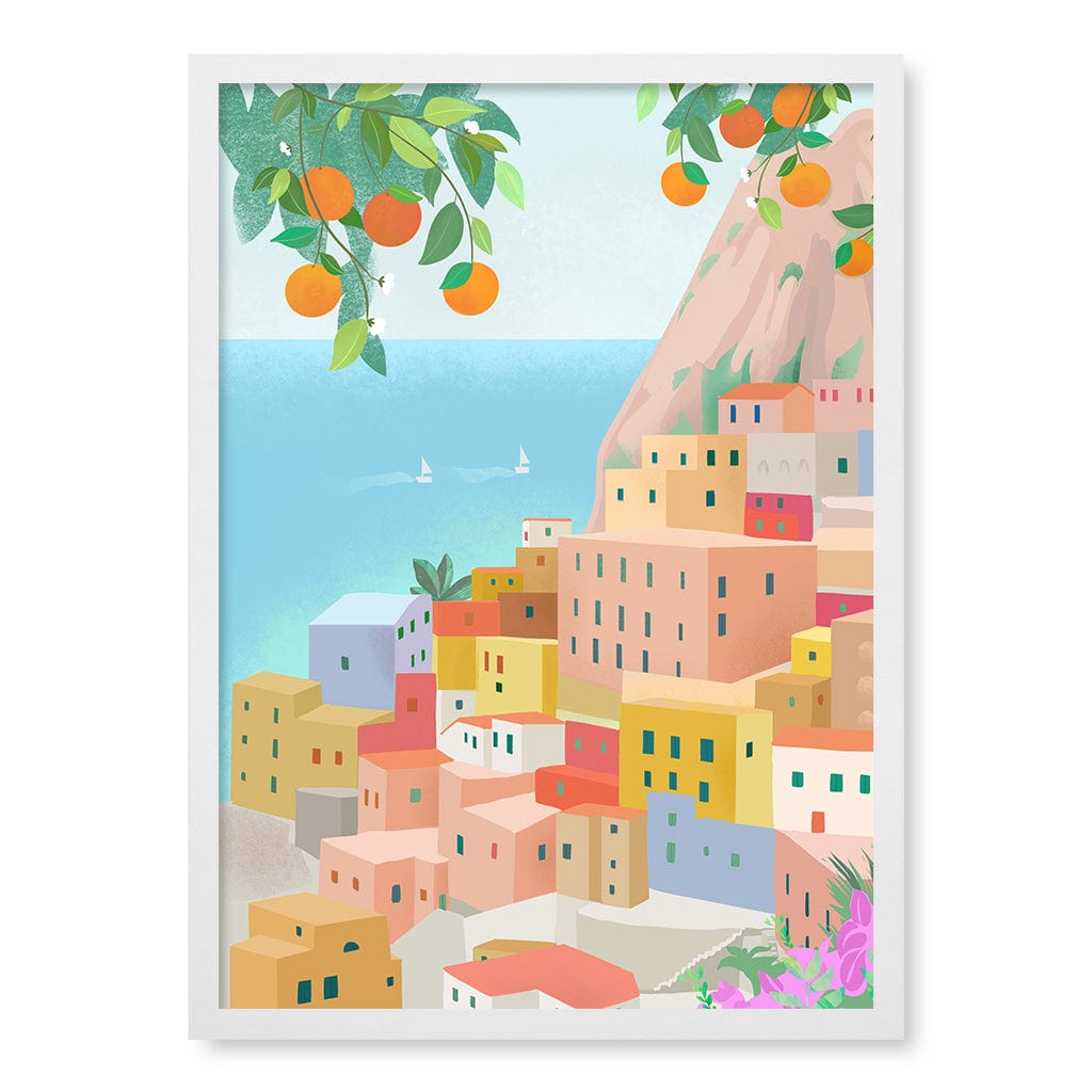 Amalfi Modern Wall Art Print by Petra Lizde A4 (21 x 29.7cm) / Matte White Frame / No Border from our Australian Made Framed Wall Art, Prints & Posters collection by Profile Products (Australia) Pty Ltd