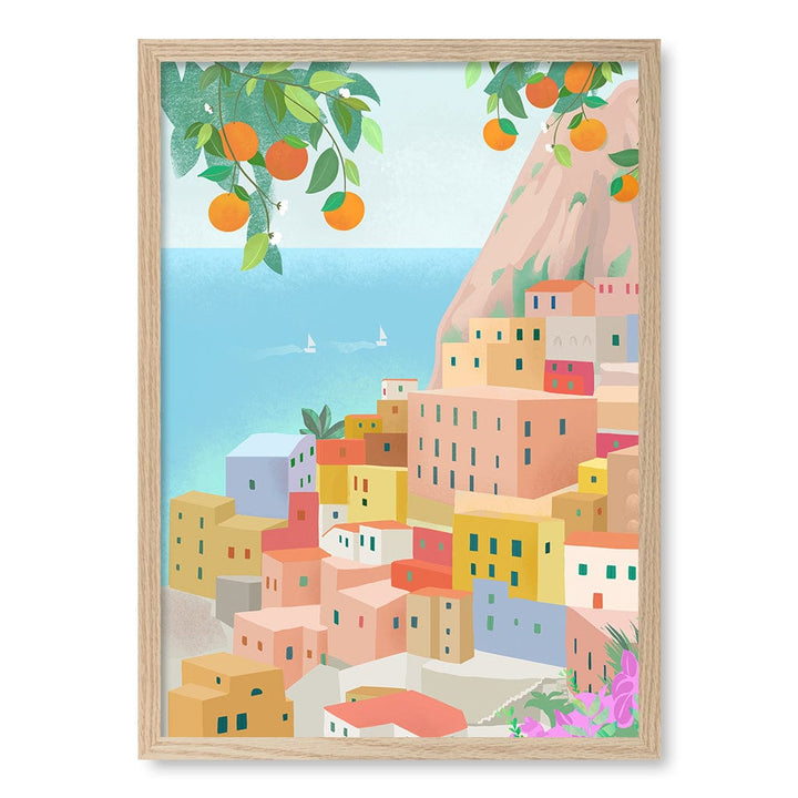 Amalfi Modern Wall Art Print by Petra Lizde A4 (21 x 29.7cm) / Natural Oak Frame / No Border from our Australian Made Framed Wall Art, Prints & Posters collection by Profile Products (Australia) Pty Ltd