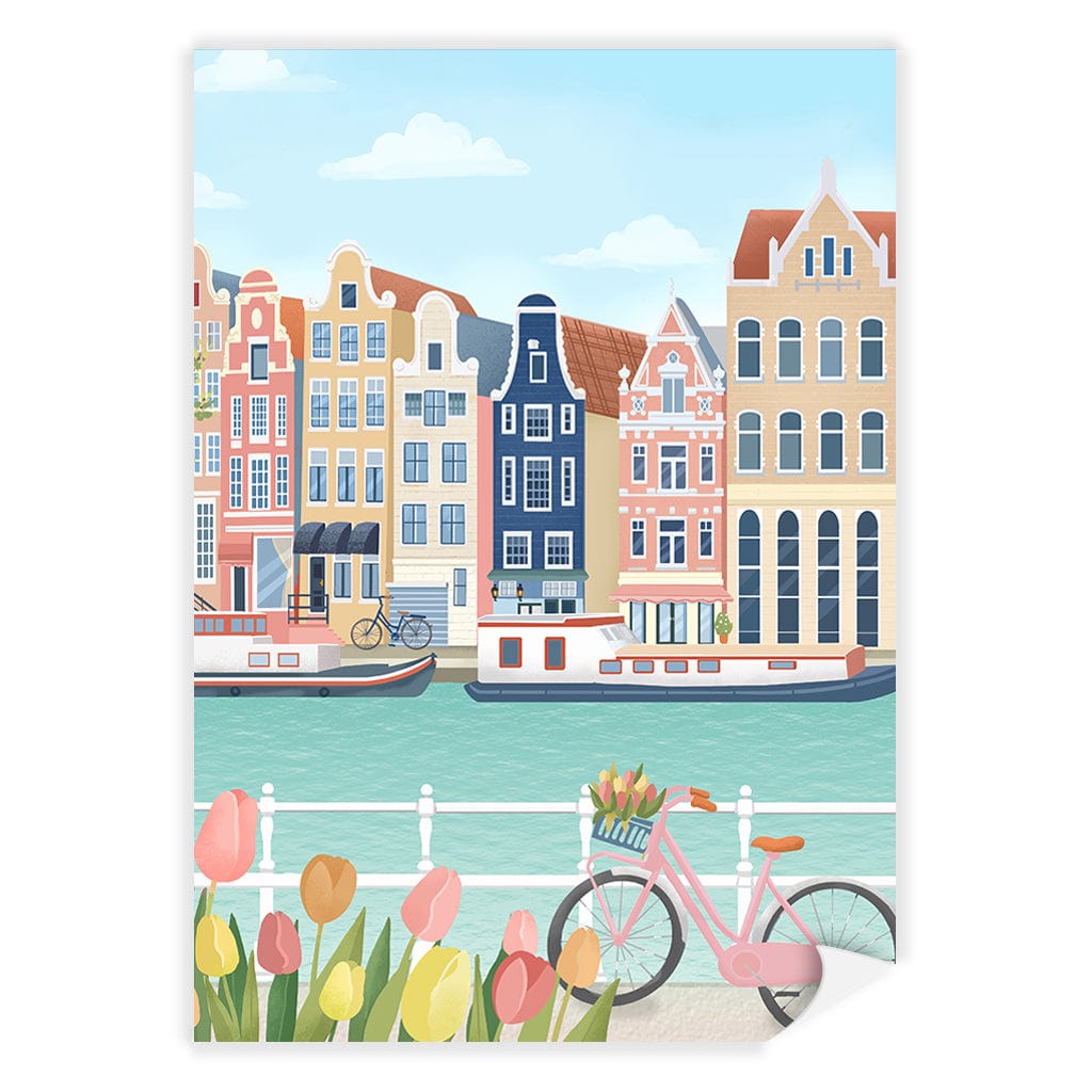Amsterdam City Modern Wall Art Print by Petra Lizde A4 (21 x 29.7cm) / Print Only / No Border from our Australian Made Framed Wall Art, Prints & Posters collection by Profile Products (Australia) Pty Ltd