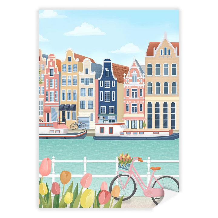 Amsterdam City Modern Wall Art Print by Petra Lizde A4 (21 x 29.7cm) / Print Only / No Border from our Australian Made Framed Wall Art, Prints & Posters collection by Profile Products (Australia) Pty Ltd