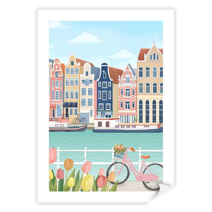 Amsterdam City Modern Wall Art Print by Petra Lizde A4 (21 x 29.7cm) / Print Only / White Border from our Australian Made Framed Wall Art, Prints & Posters collection by Profile Products (Australia) Pty Ltd