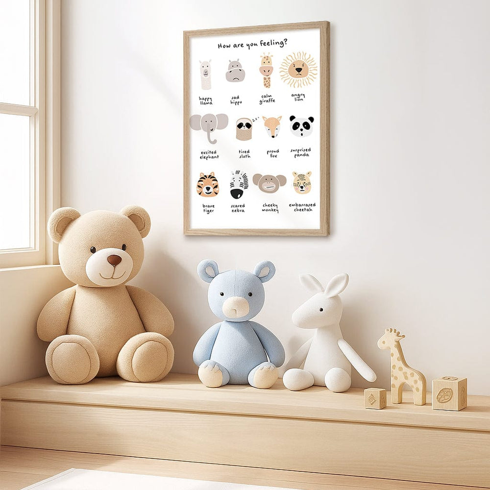 Animal Emotions Kids Wall Art Print from our Australian Made Framed Wall Art, Prints & Posters collection by Profile Products (Australia) Pty Ltd