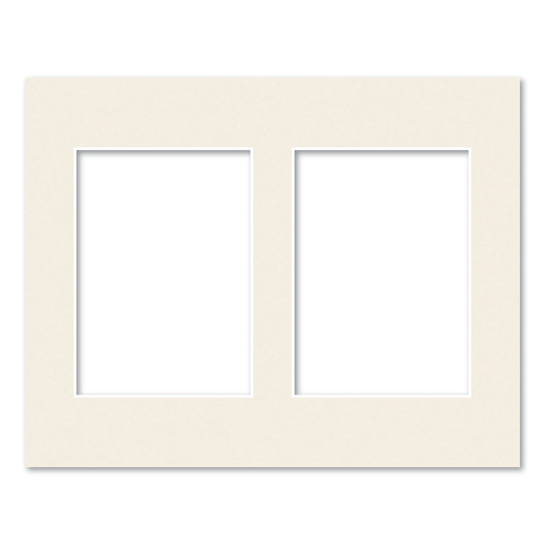 Antique White Acid-Free Mat Board 11x14in (27.9x35.5cm) to suit two 5x7in (13x18cm) images from our Mat Boards collection by Profile Products (Australia) Pty Ltd