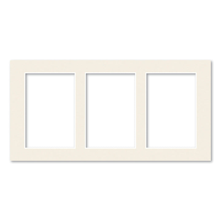 Antique White Acid-Free Mat Board 8x16in (20.3x40.6cm) to suit three 4x6in (10x15cm) images from our Mat Boards collection by Profile Products (Australia) Pty Ltd