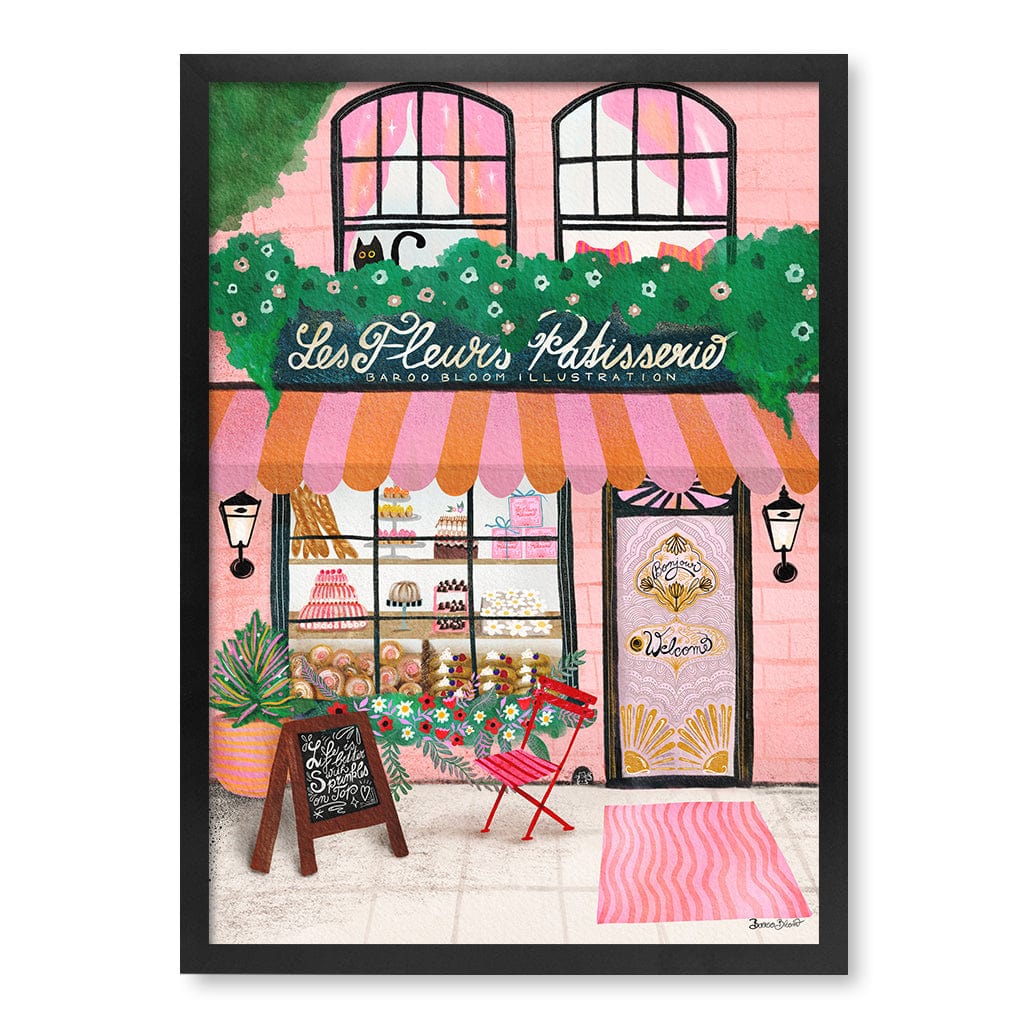 Bake Shop Front Modern Wall Art Print by Baroo Bloom A4 (21 x 29.7cm) / Matte Black Frame / No Border from our Australian Made Framed Wall Art, Prints & Posters collection by Profile Products (Australia) Pty Ltd