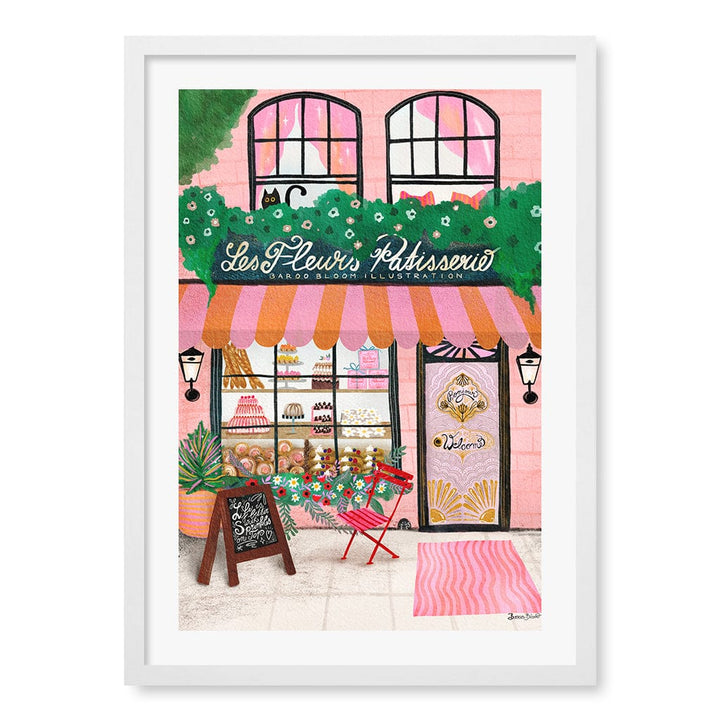 Bake Shop Front Wall Art Print A2 (42 x 59.4cm) / Matte White Frame / White Border from our Australian Made Wall Art collection by Profile Australia