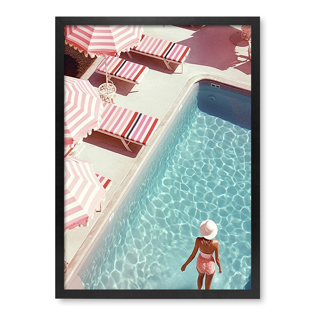 Barbiecore Pool Modern Wall Art Print A4 (21 x 29.7cm) / Matte Black Frame / No Border from our Australian Made Framed Wall Art, Prints & Posters collection by Profile Products (Australia) Pty Ltd