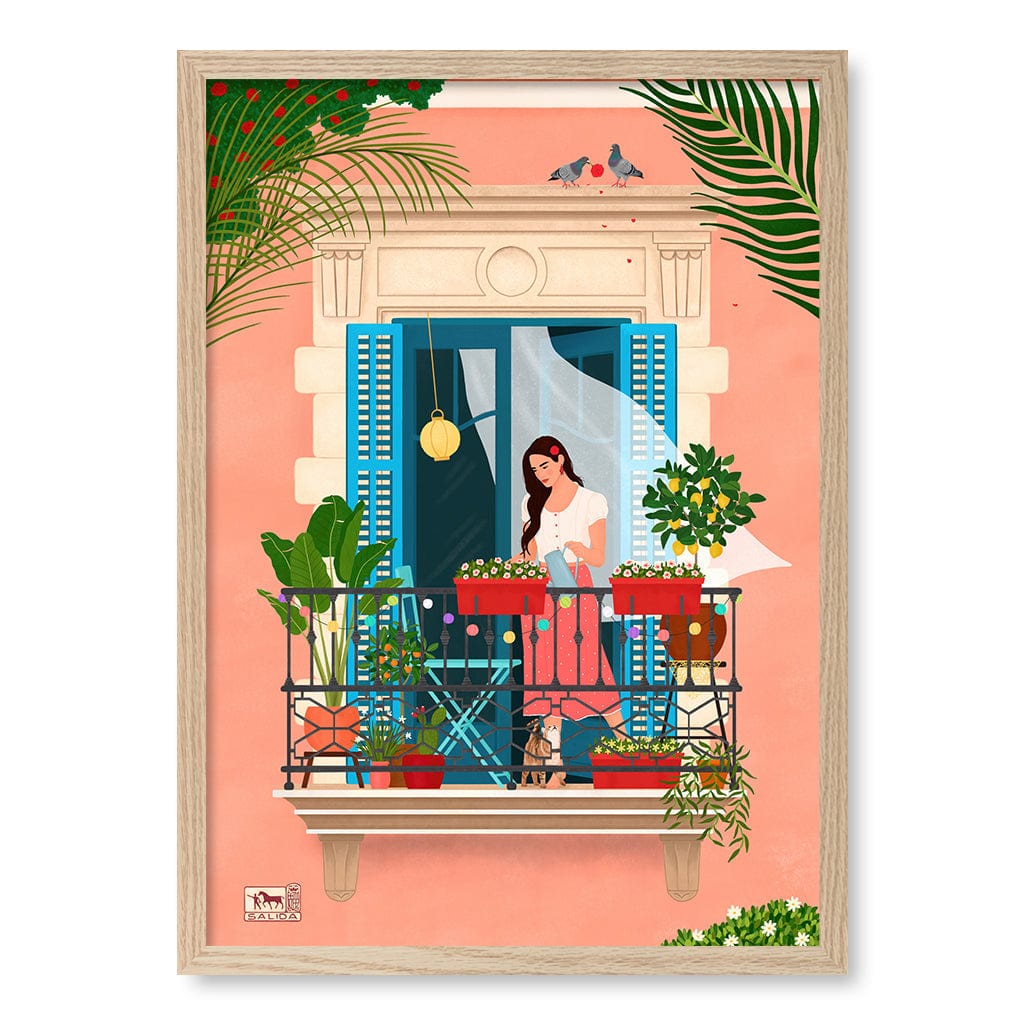 Barcelona Modern Wall Art Print A4 (21 x 29.7cm) / Natural Oak Frame / No Border from our Australian Made Framed Wall Art, Prints & Posters collection by Profile Products (Australia) Pty Ltd