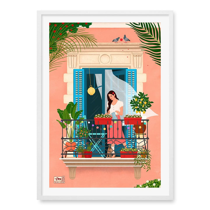 Barcelona Wall Art Print A1 (59.4 x 84.1cm) / Matte White Frame / White Border from our Australian Made Wall Art collection by Profile Australia