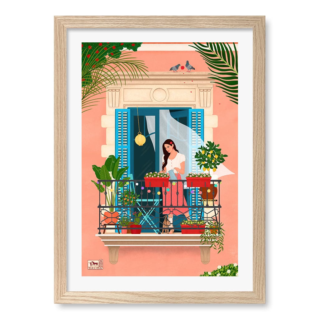 Barcelona Wall Art Print A3 (29.7 x 42cm) / Natural Oak Frame / White Border from our Australian Made Wall Art collection by Profile Australia