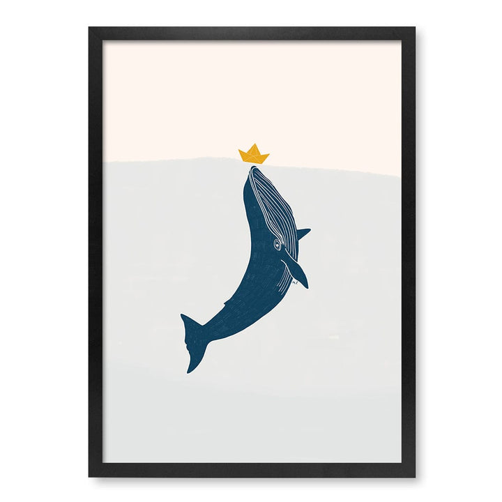 Blue Whale Sailing Boat Wall Art Print A2 (42 x 59.4cm) / Matte Black Frame / No Border from our Australian Made Framed Wall Art, Prints & Posters collection by Profile Products (Australia) Pty Ltd