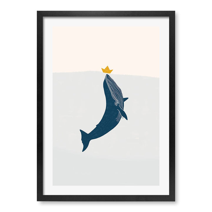 Blue Whale Sailing Boat Wall Art Print A2 (42 x 59.4cm) / Matte Black Frame / White Border from our Australian Made Framed Wall Art, Prints & Posters collection by Profile Products (Australia) Pty Ltd