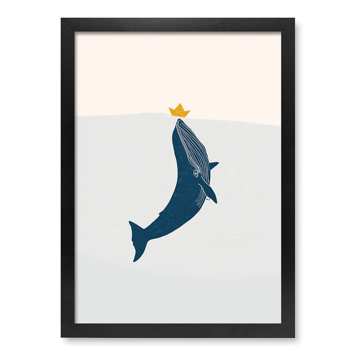 Blue Whale Sailing Boat Wall Art Print A3 (29.7 x 42cm) / Matte Black Frame / No Border from our Australian Made Framed Wall Art, Prints & Posters collection by Profile Products (Australia) Pty Ltd