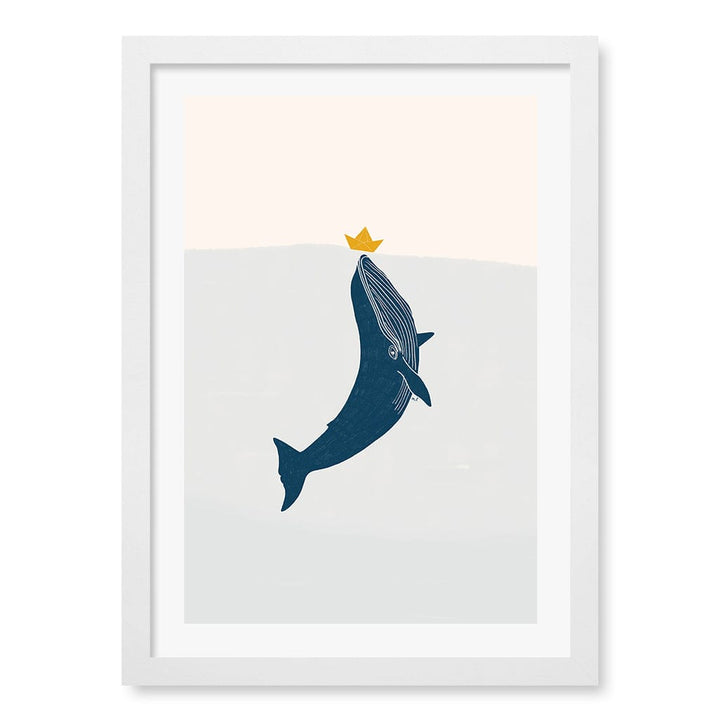 Blue Whale Sailing Boat Wall Art Print A3 (29.7 x 42cm) / Matte White Frame / White Border from our Australian Made Framed Wall Art, Prints & Posters collection by Profile Products (Australia) Pty Ltd