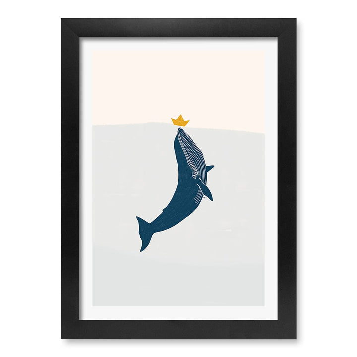 Blue Whale Sailing Boat Wall Art Print A4 (21 x 29.7cm) / Matte Black Frame / White Border from our Australian Made Framed Wall Art, Prints & Posters collection by Profile Products (Australia) Pty Ltd