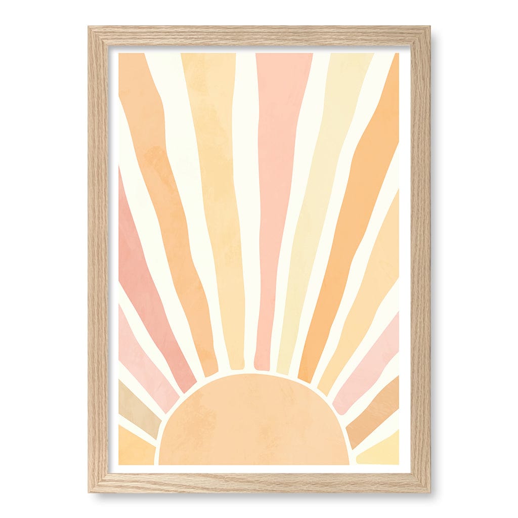 Boho Sunshine Wall Art Print A3 (29.7 x 42cm) / Natural Oak Frame / No Border from our Australian Made Framed Wall Art, Prints & Posters collection by Profile Products (Australia) Pty Ltd