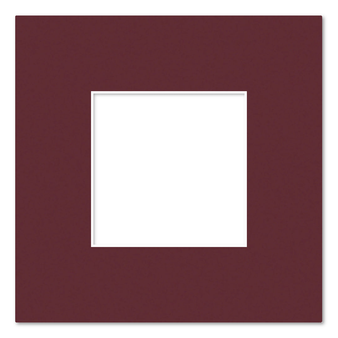 Burgundy Maroon Acid-Free Mat Board 10x10in (25.4x25.4cm) to suit 5x5in (13x13cm) from our Mat Boards collection by Profile Products (Australia) Pty Ltd