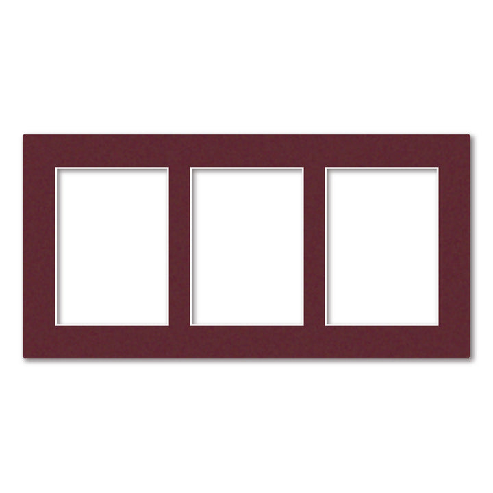 Burgundy Maroon Acid-Free Mat Board 10x20in (25.4x50.8cm) to suit three 5x7in (13x18cm) images from our Mat Boards collection by Profile Products (Australia) Pty Ltd