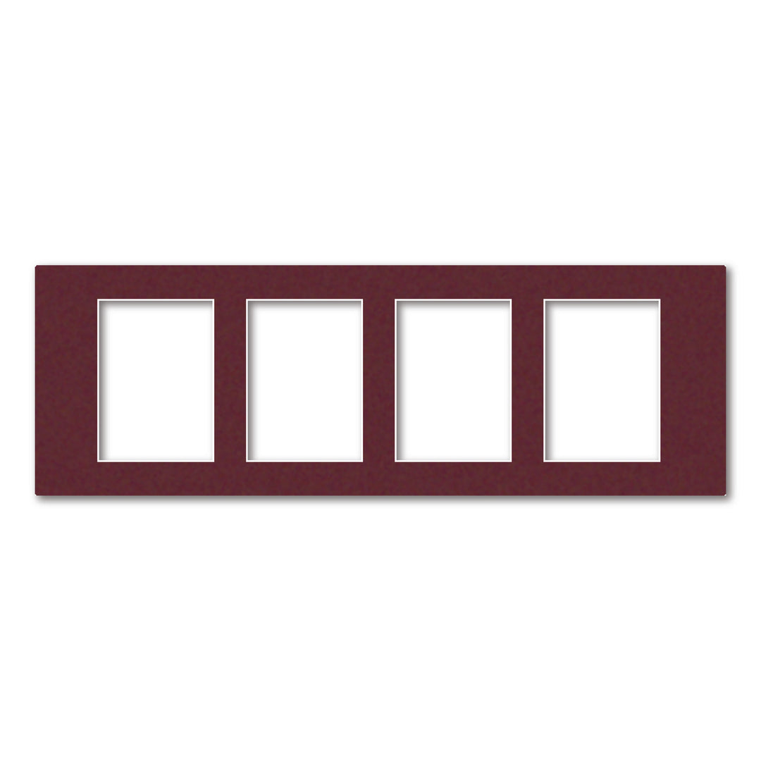 Burgundy Maroon Acid-Free Mat Board 10x30in (25.4x76.2cm) to suit four 5x7in (13x18cm) images from our Mat Boards collection by Profile Products (Australia) Pty Ltd