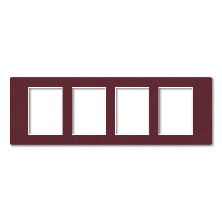 Burgundy Maroon Acid-Free Mat Board 10x30in (25.4x76.2cm) to suit four 5x7in (13x18cm) images from our Mat Boards collection by Profile Products (Australia) Pty Ltd