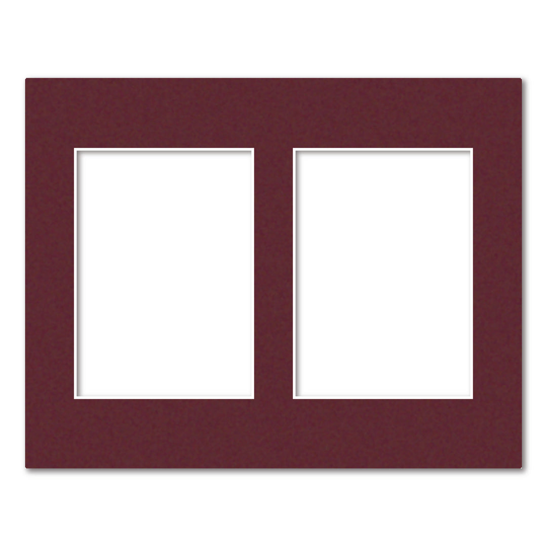 Burgundy Maroon Acid-Free Mat Board 11x14in (27.9x35.5cm) to suit two 5x7in (13x18cm) images from our Mat Boards collection by Profile Products (Australia) Pty Ltd