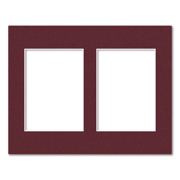 Burgundy Maroon Acid-Free Mat Board 11x14in (27.9x35.5cm) to suit two 5x7in (13x18cm) images from our Mat Boards collection by Profile Products (Australia) Pty Ltd