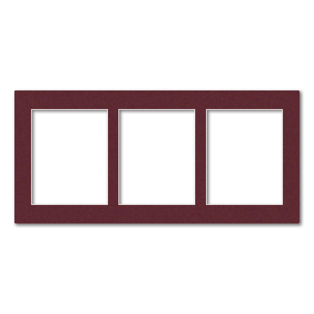 Burgundy Maroon Acid-Free Mat Board 14x30in (35.5x76.2cm) to suit three 8x10in (20x25cm) images from our Mat Boards collection by Profile Products (Australia) Pty Ltd