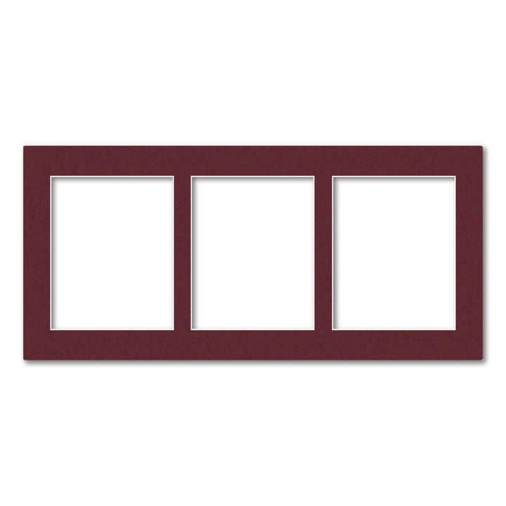 Burgundy Maroon Acid-Free Mat Board 14x30in (35.5x76.2cm) to suit three 8x10in (20x25cm) images from our Mat Boards collection by Profile Products (Australia) Pty Ltd