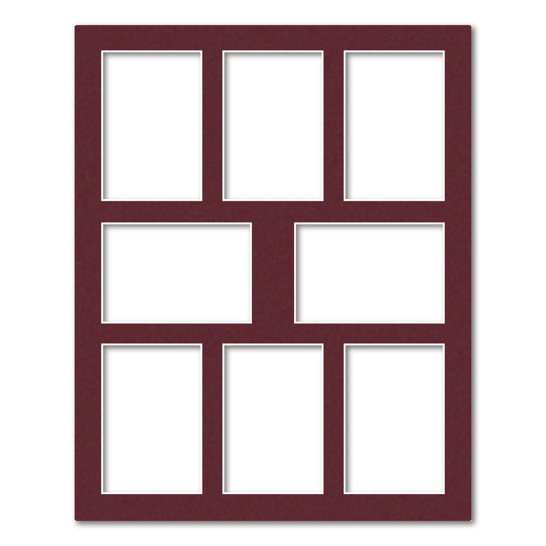 Burgundy Maroon Acid-Free Mat Board 16x20in (40.6x50.8cm) to suit eight 4x6in (10x15cm) images from our Mat Boards collection by Profile Products (Australia) Pty Ltd