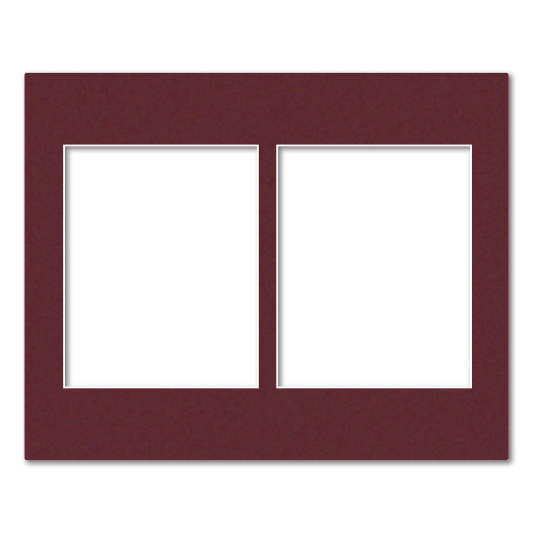 Burgundy Maroon Acid-Free Mat Board 16x20in (40.6x50.8cm) to suit two 8x10in (20x25cm) images from our Mat Boards collection by Profile Products (Australia) Pty Ltd