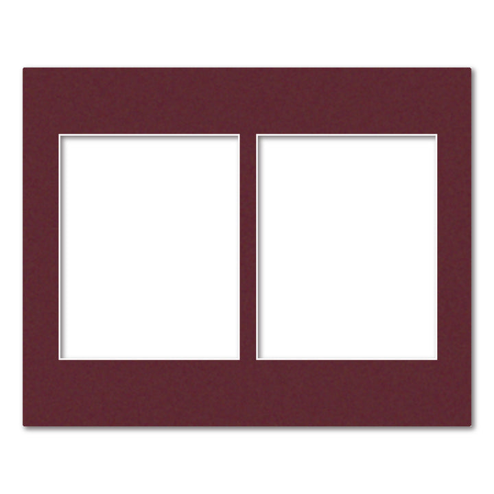 Burgundy Maroon Acid-Free Mat Board 16x20in (40.6x50.8cm) to suit two 8x10in (20x25cm) images from our Mat Boards collection by Profile Products (Australia) Pty Ltd